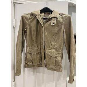 Eddie Bauer Corduroy Y2K Jacket Women Medium Chore Pocket Dainty Grunge Feminine